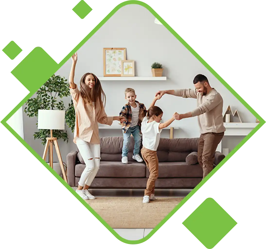 happy family safe in their home